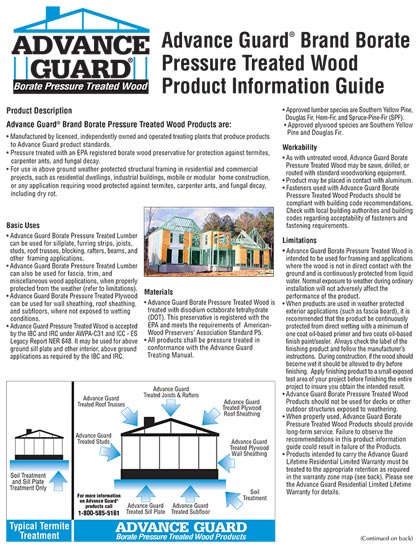 Advance Guard® Treated Wood Product Guide